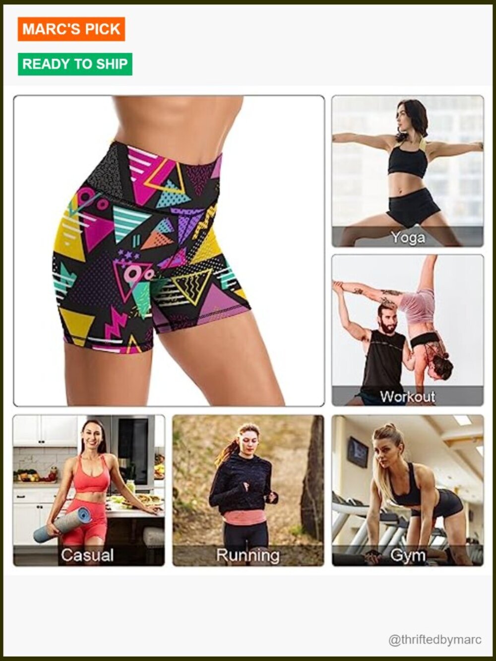 High Waisted Biker Shorts for Women Athletic Running Workout Yoga - Picture 5 of 7